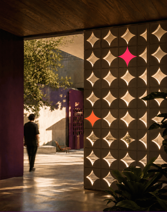 Architecture with star-shaped cobogó blocks